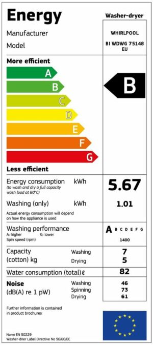 Пералня със сушилня Whirlpool BI WDWG 75148 EU