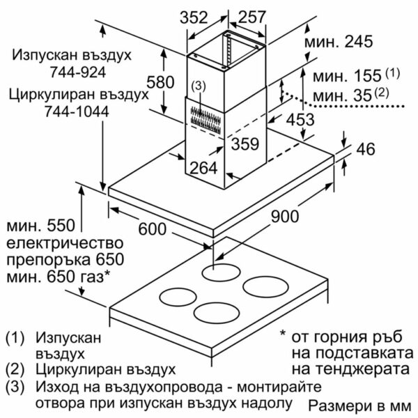 Аспиратор островен Bosch DIB97JP50