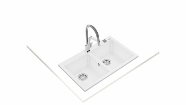 Мивка за вграждане Teka FORSQUARE 2B 790 TG бяла - Image 2