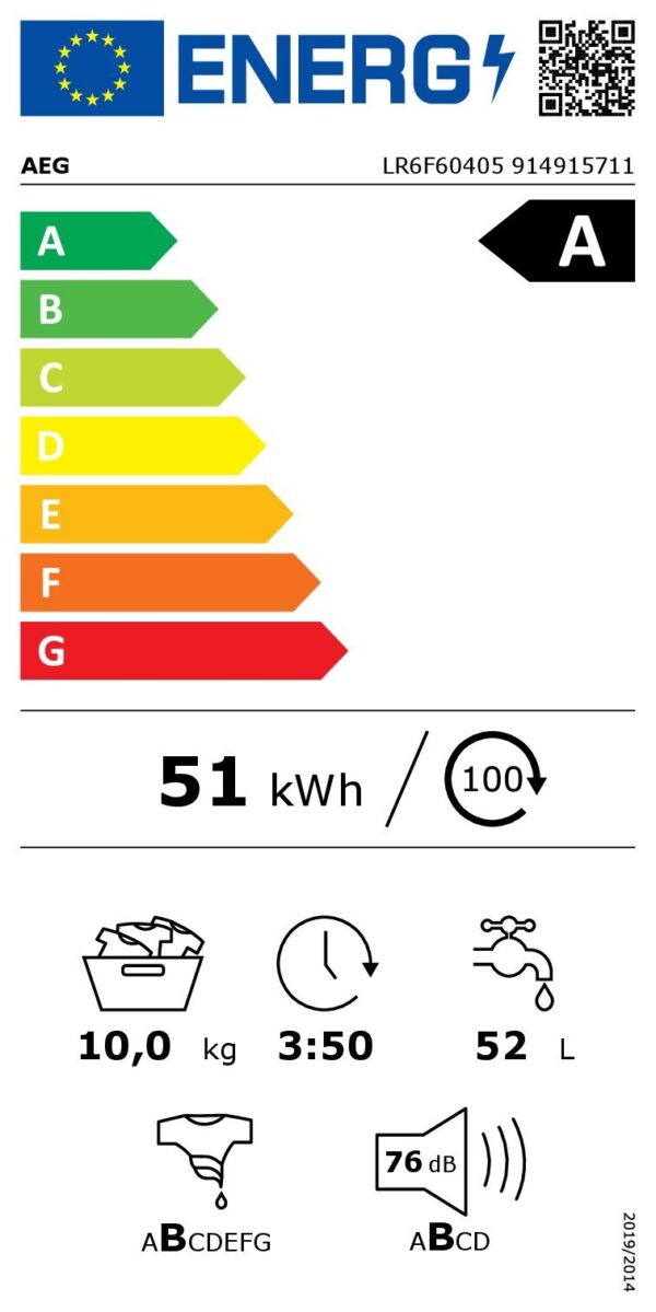 Пералня AEG LR6F60405